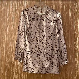 Ruffle sleeved leopard print blouse